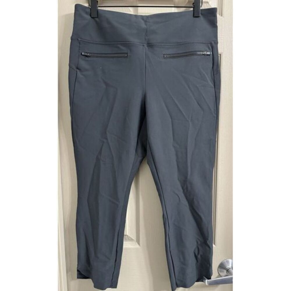 Athleta Women's Large Petite Pants Stellar Crop Trouser‎ Gray Stretch Athleisure